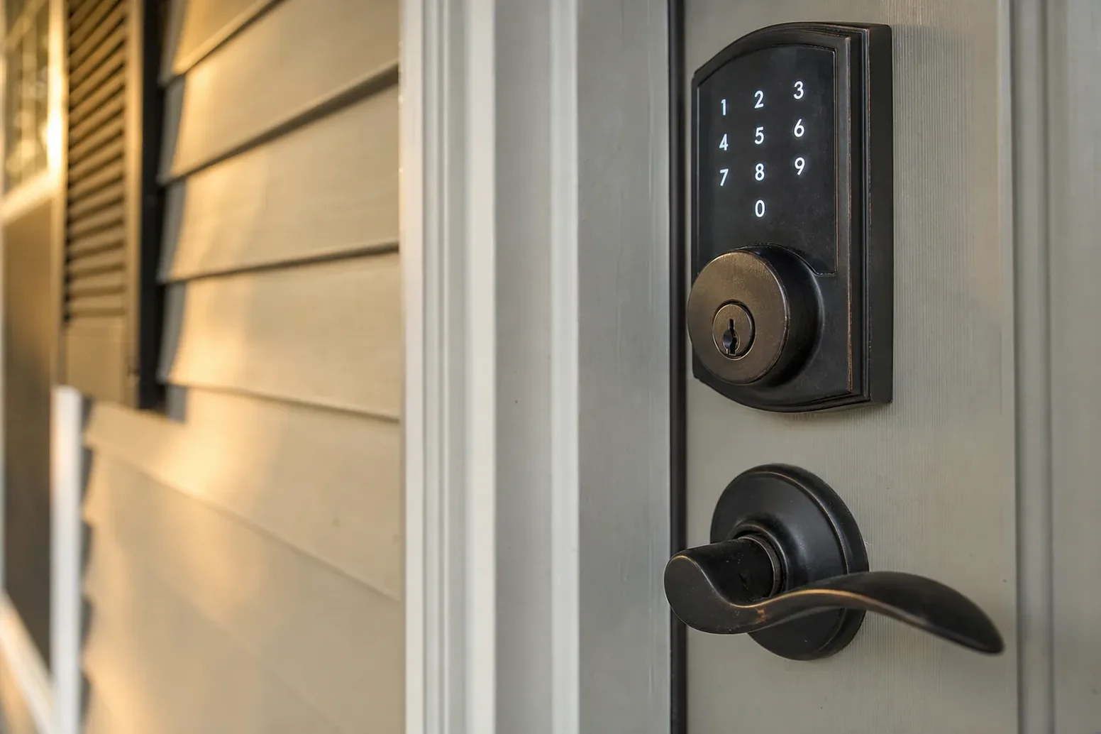 Keypad deadbolt installed on a front door in Keller, TX
