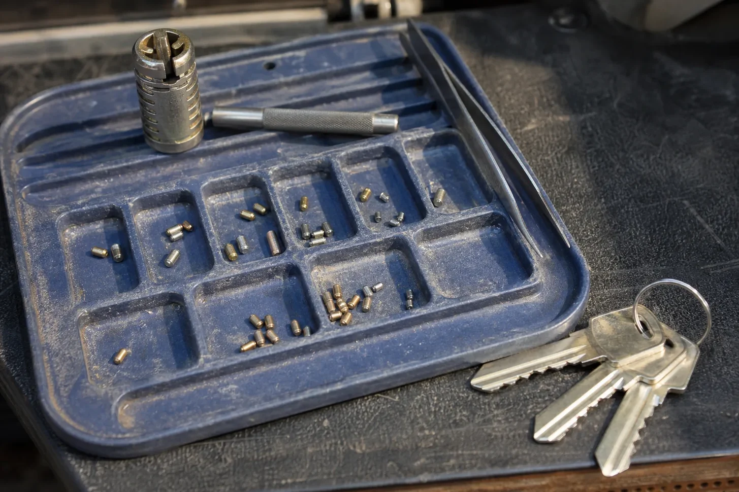 Pinning tray and new keys for a master key system in Keller, TX